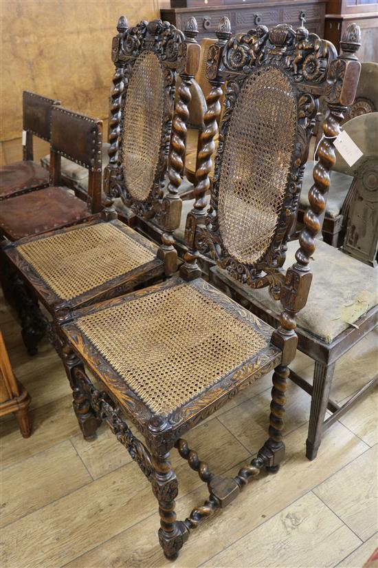 A pair of Carolean style chairs